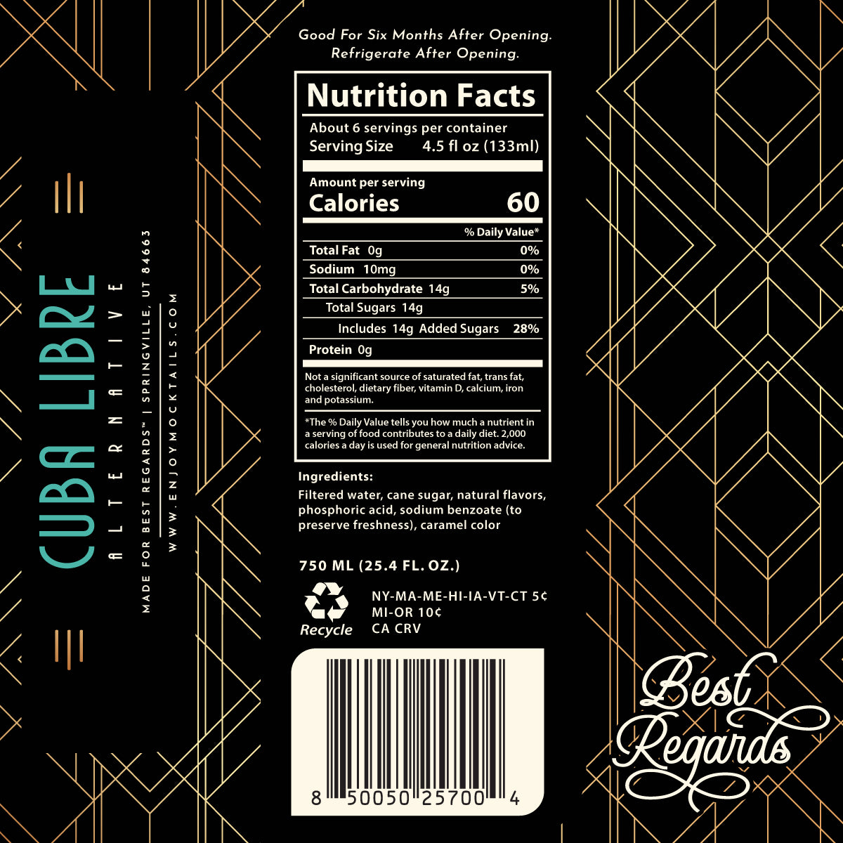 Cuba Libre Non-Alcoholic Mocktail