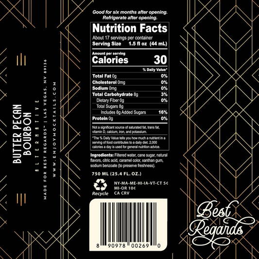 Butter Pecan Bourbon - Non-Alcoholic - Best Regards Liqueurs