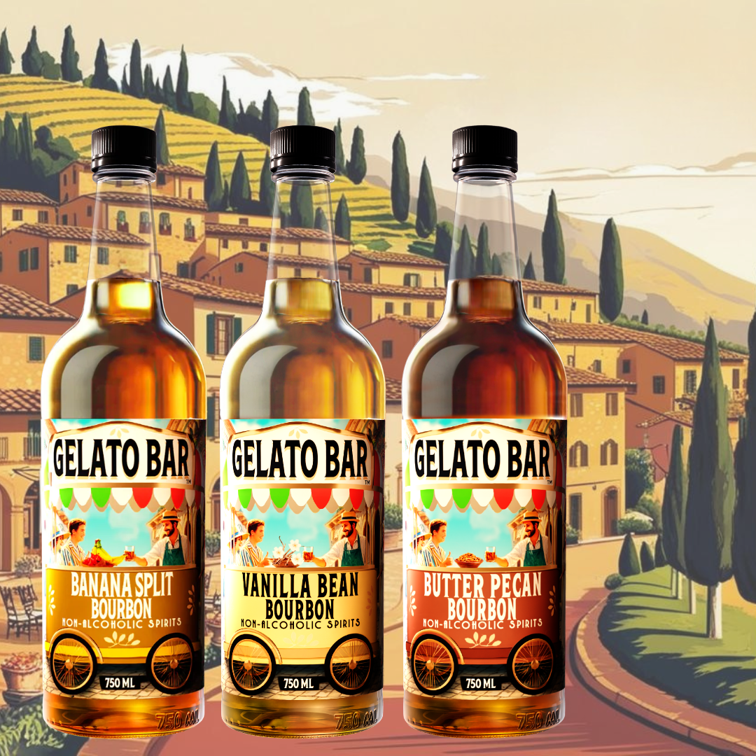 Gelato Bar Bourbon Non-Alcoholic Beverages, Variety Pack - 3 Pack Deal