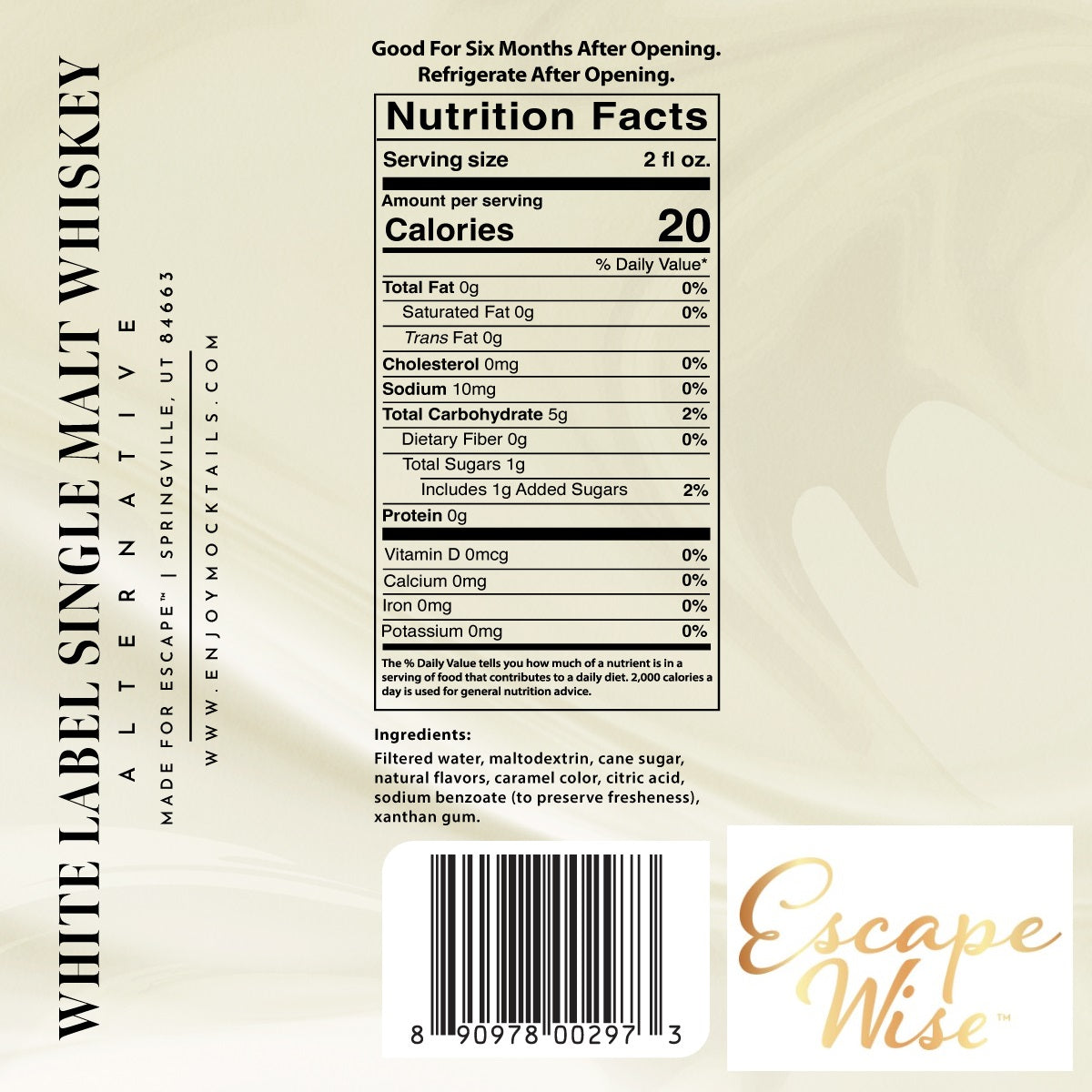 White Label Single Malt Non-Alcoholic Whiskey Spirit