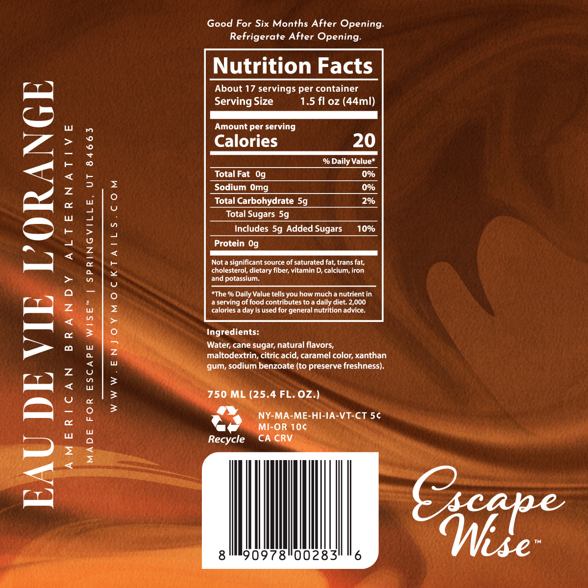 Eau de Vie L'orange - Non-Alcoholic American Brandy
