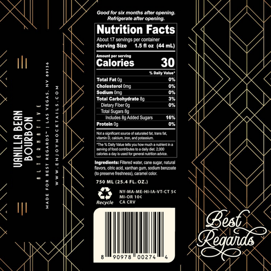 Vanilla Bean Bourbon Whiskey - Non-Alcoholic - Best Regards Liqueurs