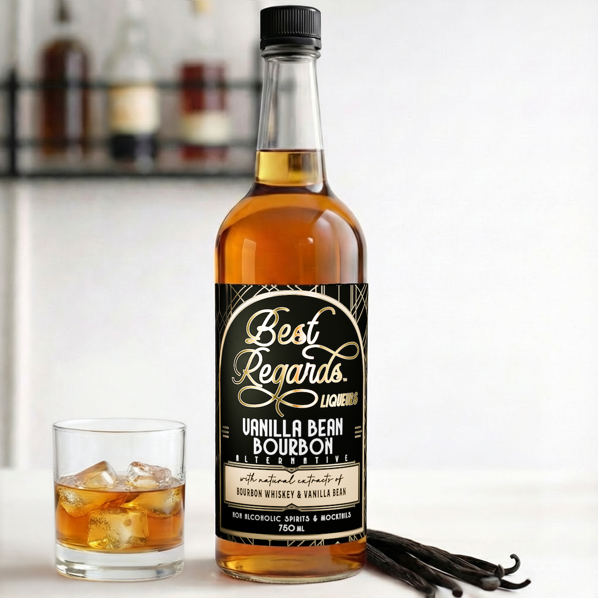Vanilla Bean Bourbon Whiskey - Non-Alcoholic - Best Regards Liqueurs