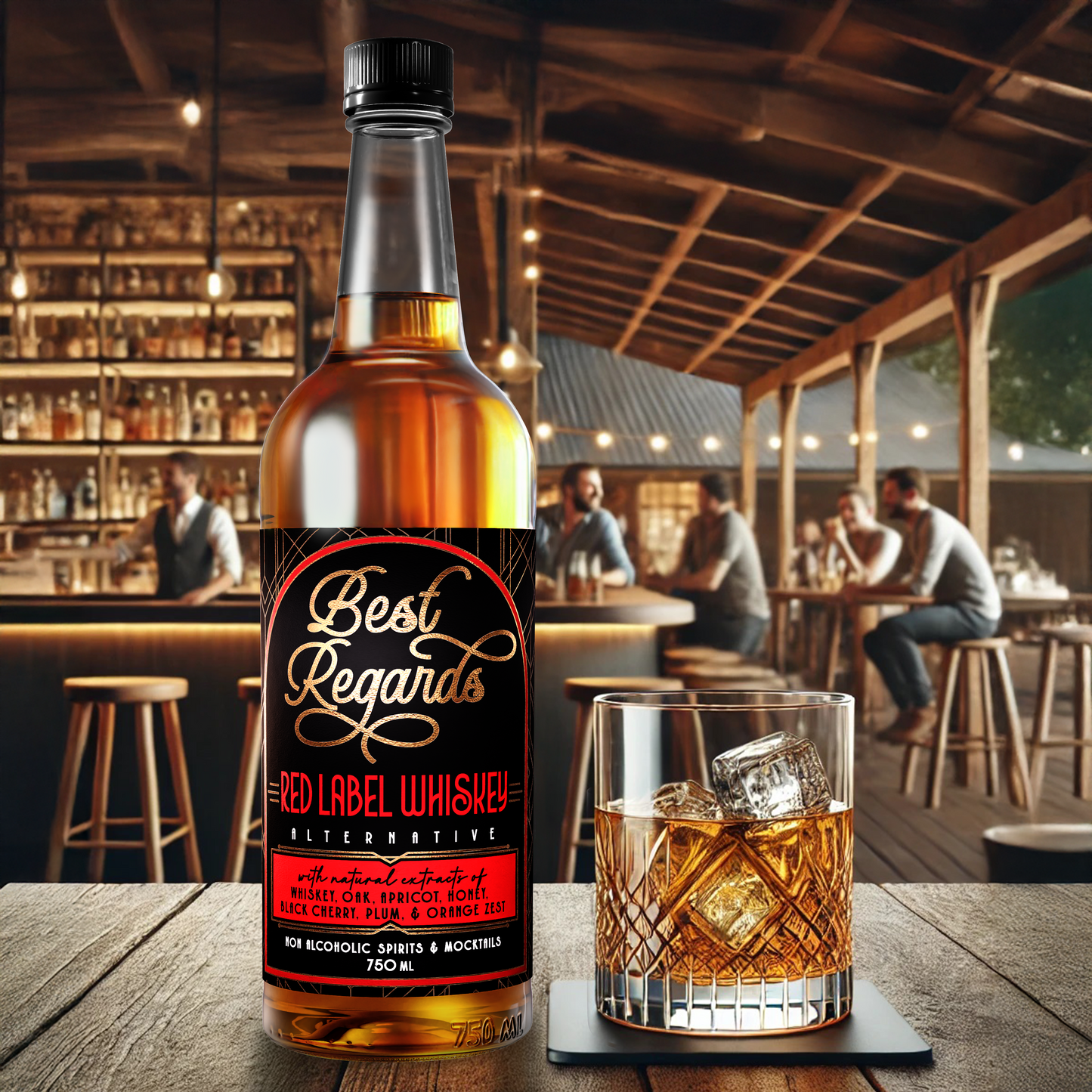 Red Label Non-Alcoholic Whiskey Spirit